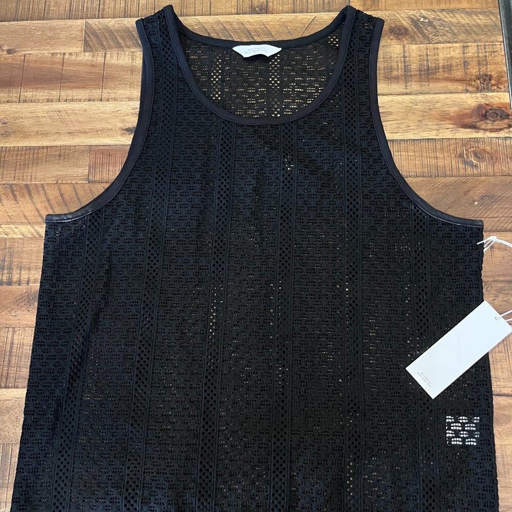 NEW Saturdays NYC Black Gabriel Cotton Lace Tank